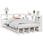 vidaXL Lit bibliothèque sans matelas blanc 120x200 cm bois pin massif