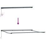 vidaXL Auvent Rétractable Manuel Blanc 500x300 cm tissu
