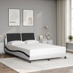 vidaXL Cadre de lit avec LED sans matelas Zadar blanc et noir 120x200 cm