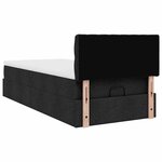 vidaXL Lit ottoman avec matelas noir 90x200 cm tissu