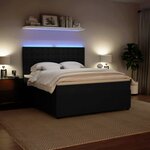 vidaXL Sommier à lattes de lit avec matelas Noir 180x200 cm Velours