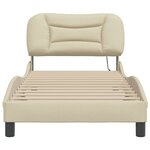 vidaXL Cadre de lit avec lumières LED crème 90x200 cm tissu