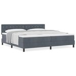 vidaXL Lit à ressorts avec matelas Gris foncé 200 x 200 cm tissu