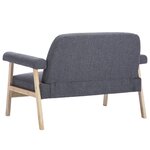 vidaXL Canapé à 2 places Tissu Gris foncé