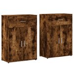 vidaXL Buffets 2 Pièces chêne fumé 60x30x84 cm bois d'ingénierie