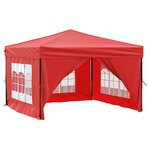 vidaXL Tente de réception pliable avec parois Rouge 3x3 m
