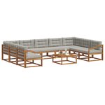 vidaXL Ensemble de canapés d'extérieur 10 Pièces Gris Naturel et Clair