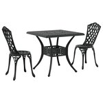 vidaXL Ensemble de 2 Noir Aluminium Table 80 cm  2 places Légère
