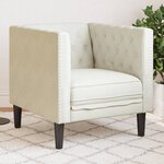 vidaXL Fauteuil Chesterfield crème velours