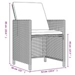 vidaXL Ensemble à manger de jardin et coussins 5 Pièces Poly rotin Beige
