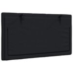 vidaXL Coussin de tête de lit noir 90 cm tissu