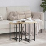 vidaXL Ensemble de tables d'appoint 2 Pièces Chêne Sonoma et noir