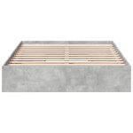 vidaXL Cadre de lit avec tiroirs sans matelas gris béton 135x190 cm