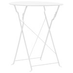 vidaXL Mobilier de bistro 3 Pièces Acier Blanc