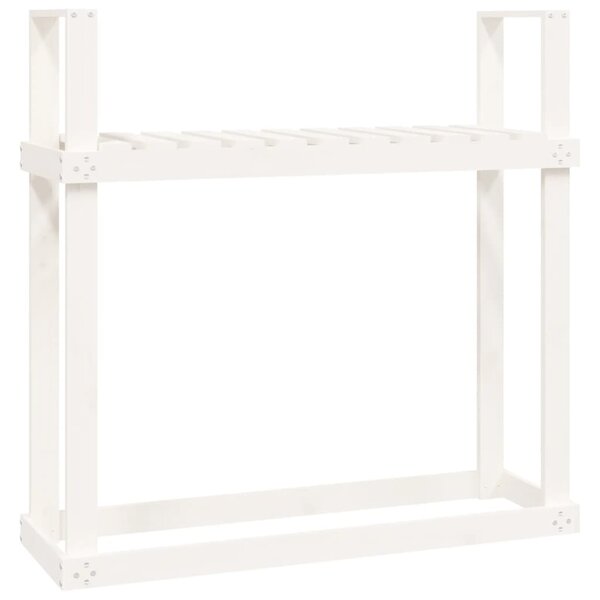 vidaXL Support pour bois de chauffage Blanc 110x35x108 5cm Bois de pin