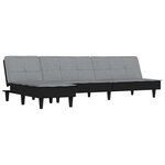 vidaXL Canapé-lit en forme de L gris clair 255x140x70 cm tissu