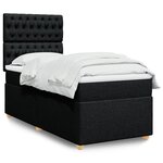 vidaXL Sommier à lattes de lit avec matelas Noir 90x190 cm Tissu