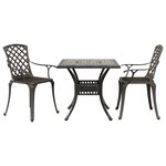 vidaXL Ensemble de bistrot 3 Pièces bronze aluminium coulé