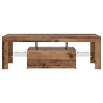 vidaXL Meuble TV avec lumières LED vieux bois bois d'ingénierie