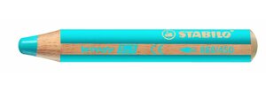 Crayon woody 3 en 1 extra large cyan stabilo