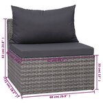 vidaXL Salon de jardin 8 Pièces avec coussins résine tressée gris