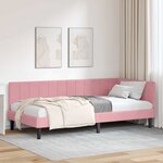 vidaXL Cadre de lit d'angle avec tête de lit Rose 90 x 190 cm Velours