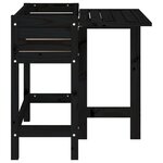 vidaXL Jardinière de jardin avec dessus pliable noir bois pin massif