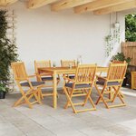 vidaXL Chaise pliante 6 Pièces Gris 49 x 57.5 x 92cm Bois d'acacia massif