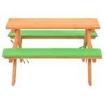 vidaXL Table de pique-nique pour enfants avec bancs 89x79x50 cm Sapin