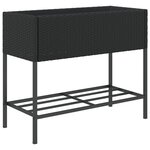 vidaXL Jardinière avec étagère noir résine tressée