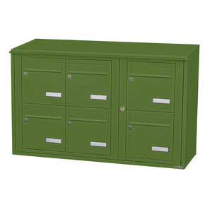 Bloc collectif leabox.com  3x2  grade 3  simple face  Extérieur  fixation murale   Vert mai RAL 6017 finition brillante