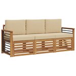 vidaXL Ensembles de canapés 3 pc Naturel et Beige Bois d'Acacia Massif