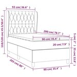 vidaXL Sommier à lattes de lit avec matelas Gris foncé 90x200 cm Tissu