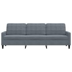 vidaXL Canapé à 3 places Gris foncé 210 cm Velours