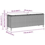vidaXL Banc de jardin avec coussin beige 110x30x40 5 cm résine tressée