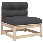 vidaXL Salon de jardin 6 Pièces avec coussins bois de pin massif