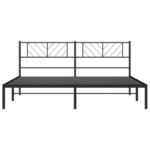 vidaXL Cadre de lit métal avec tête de lit noir 183x213 cm