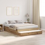 vidaXL Cadre de lit de rangement Chêne Artisan 160x200 cm