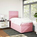 vidaXL Sommier à lattes de lit avec matelas Rose 100x200 cm Velours