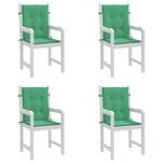 vidaXL Coussins de chaise de jardin à dossier bas lot de 4 vert