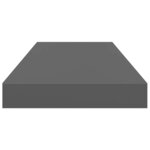 vidaXL Étagère murale flottante Gris brillant 60x23 5x3 8 cm MDF