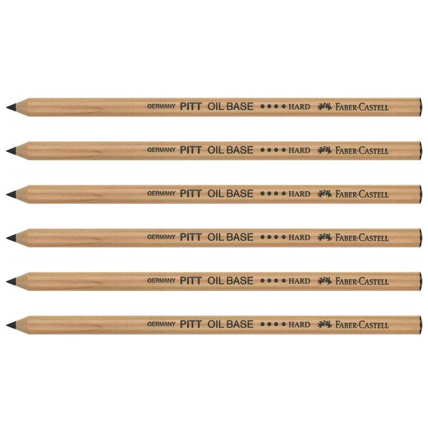 Crayon Pitt Oil Base Noir Dur N° 4 x 6 FABER-CASTELL