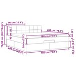 VidaXL Cadre de lit ottoman avec matelas gris foncé 180x200 cm velours