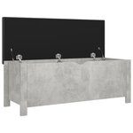 vidaXL Boîte de rangement avec coussin gris béton 105x40x45 cm