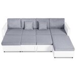 vidaXL Canapé-lit extensible à 4 places similicuir blanc