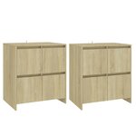 vidaXL Buffets 2 Pièces Chêne Sonoma 70x41x75 cm Bois d'ingénierie
