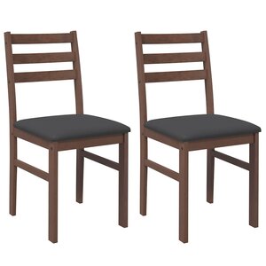 vidaXL Chaises à manger coussins 2 Pièces marron bois massif caoutchouc