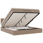 VidaXL Cadre de lit ottoman et matelas cappuccino 200x200cm similicuir