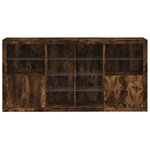 vidaXL Buffet avec lumières LED chêne fumé 202x37x100 cm