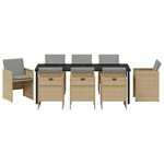 vidaXL Ensemble de salle à manger pour jardin 9 Pièces Beige polyrotin